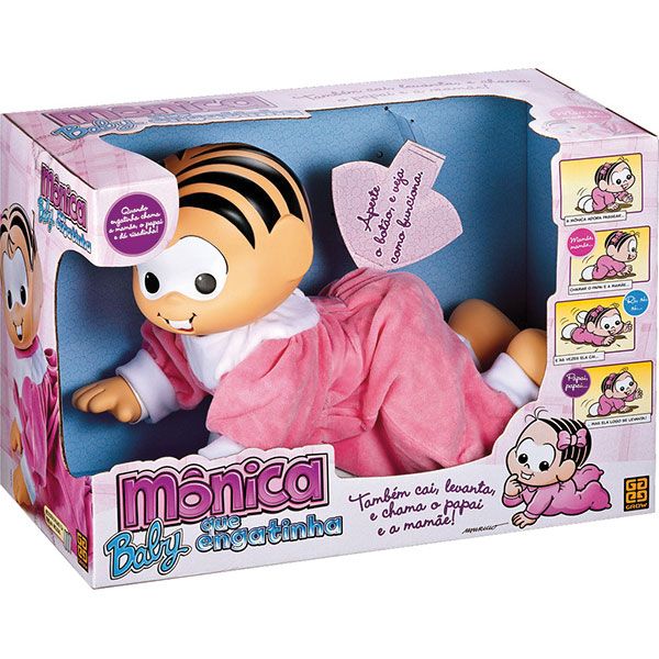 Boneca Baby Mônica que Engatinha - Grow