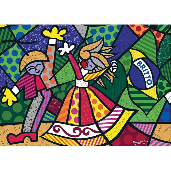 Quebra-cabeça cartonado Brazil Romero Britto 1000Peças GROW